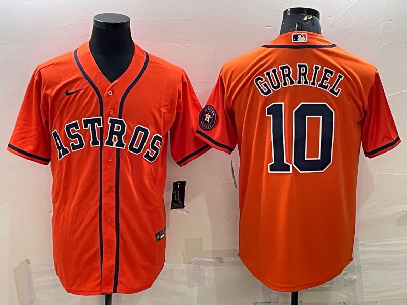 Men Houston Astros #10 Gurriel Orange Game Nike 2022 MLB Jersey